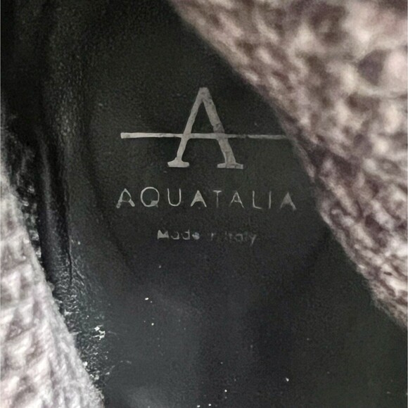 Aquatalia Black Leather Block Heel Studded Ankle Boot w/ Zip Size 7 ($550 New) - Picture 14 of 16